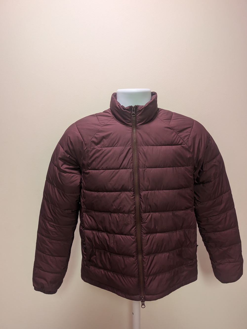 Women's Quilted Puffer Jacket - Burgundy